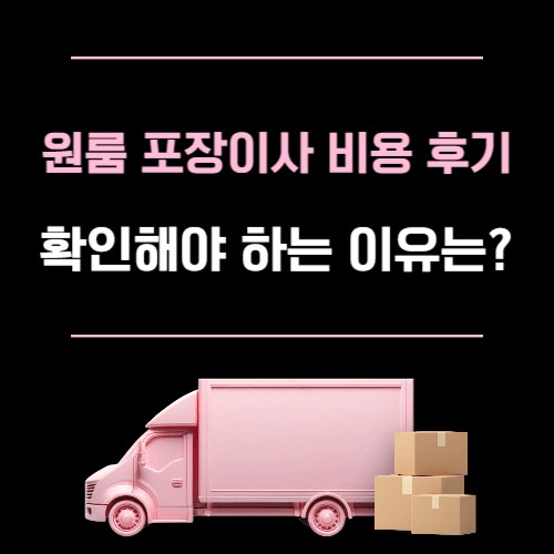 원룸 포장 이사 비용 후기