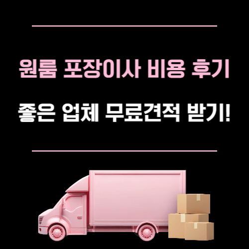 원룸 포장이사 비용 후기