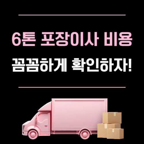 6톤 포장 이사 비용